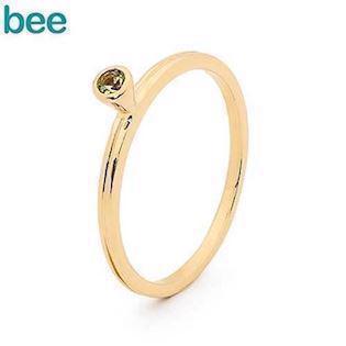 Goldring aus 9 kt. mit grünem Peridot